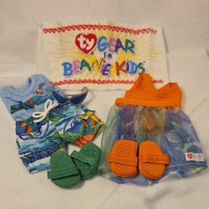 Ty Gear Beanie Kids Tropical Outfit Set - Blue and Orange Sunglasses Beach Towel